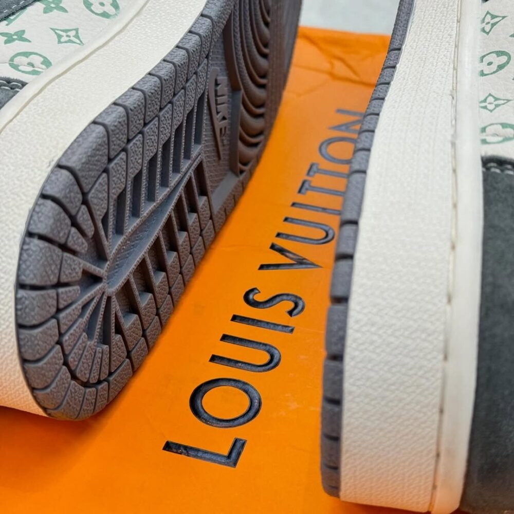Louis Vuitton x Nike Air Jordan 1 Low ¡°Green Monogram Suede¡± (Custom)