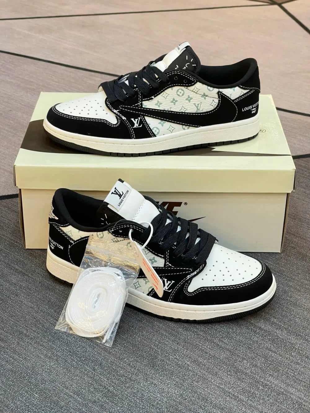 Louis Vuitton x Nike Air Jordan 1 Low ¡°Panda Monogram¡± (Custom)