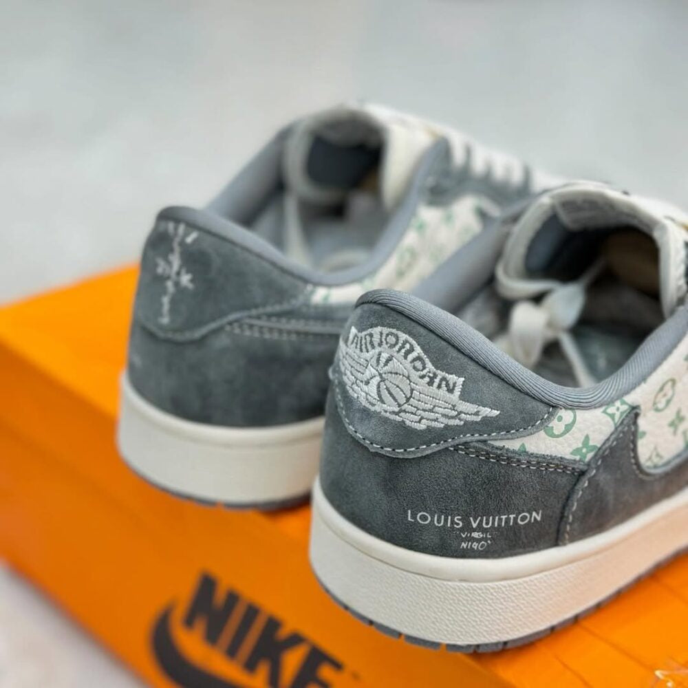 Louis Vuitton x Nike Air Jordan 1 Low ¡°Green Monogram Suede¡± (Custom)