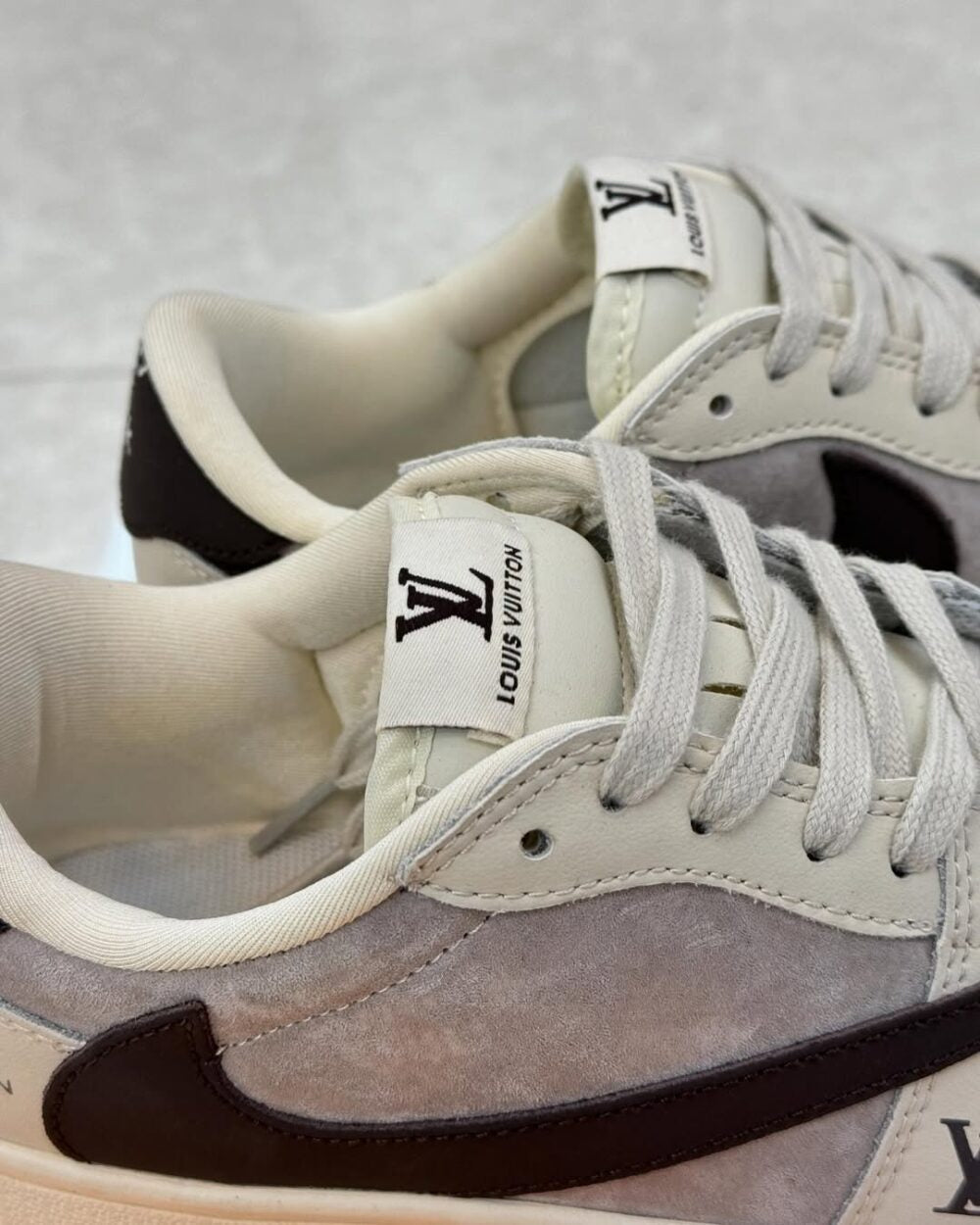 Louis Vuitton x Nike Air Jordan 1 Low ¡°Shadow Grey Suede¡± (Custom)