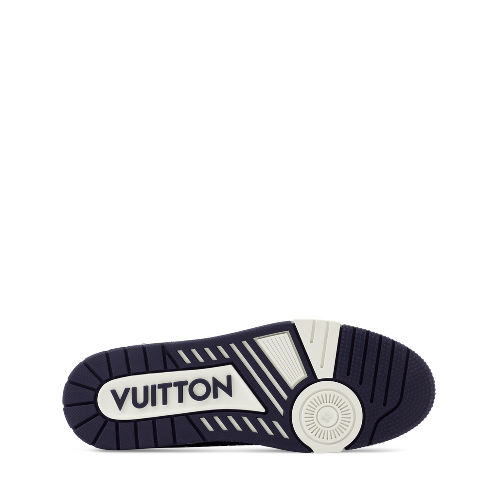 Louis Vuitton LV Trainer Indigo Blue Denim Sneakers with Swarovski? Pearls