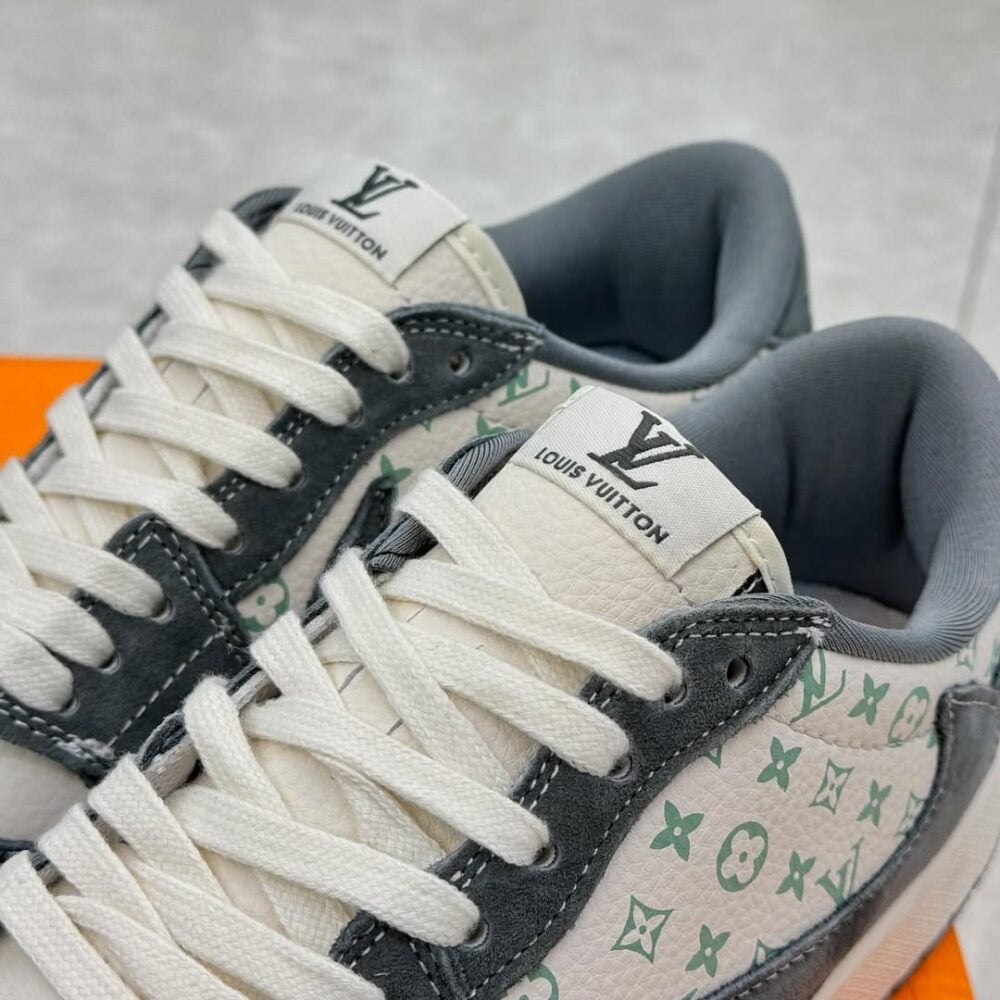 Louis Vuitton x Nike Air Jordan 1 Low ¡°Green Monogram Suede¡± (Custom)
