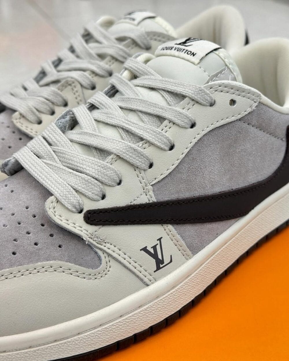 Louis Vuitton x Nike Air Jordan 1 Low ¡°Shadow Grey Suede¡± (Custom)