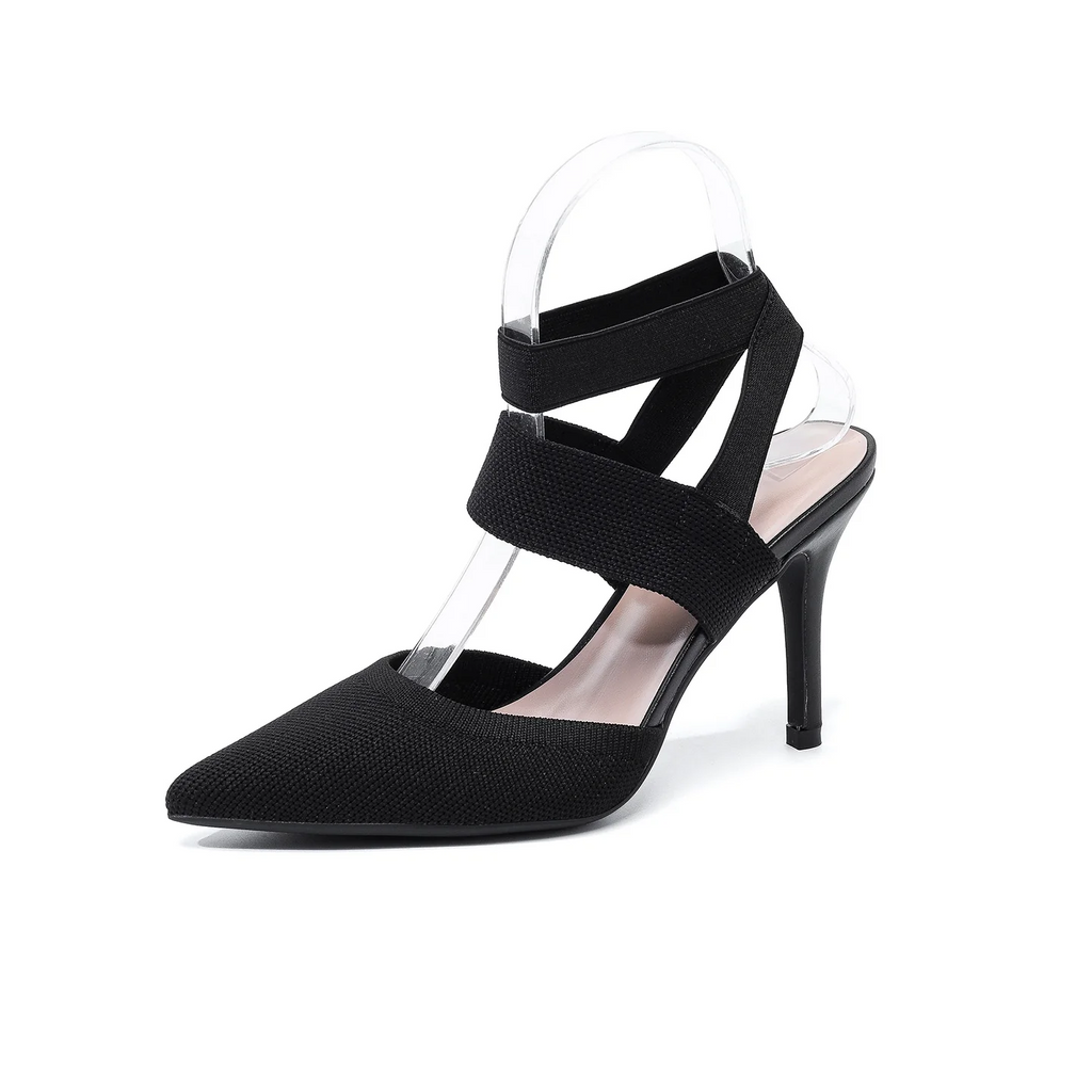 Women¡¯s Amara Fabric Ankle-Strap Stiletto Pumps ¨C Pointed-Toe Hollow Side Elegant Heels