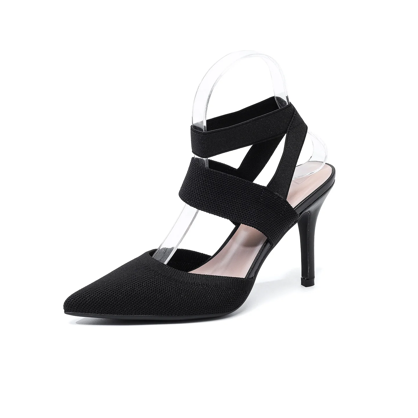 Women¡¯s Amara Fabric Ankle-Strap Stiletto Pumps ¨C Pointed-Toe Hollow Side Elegant Heels