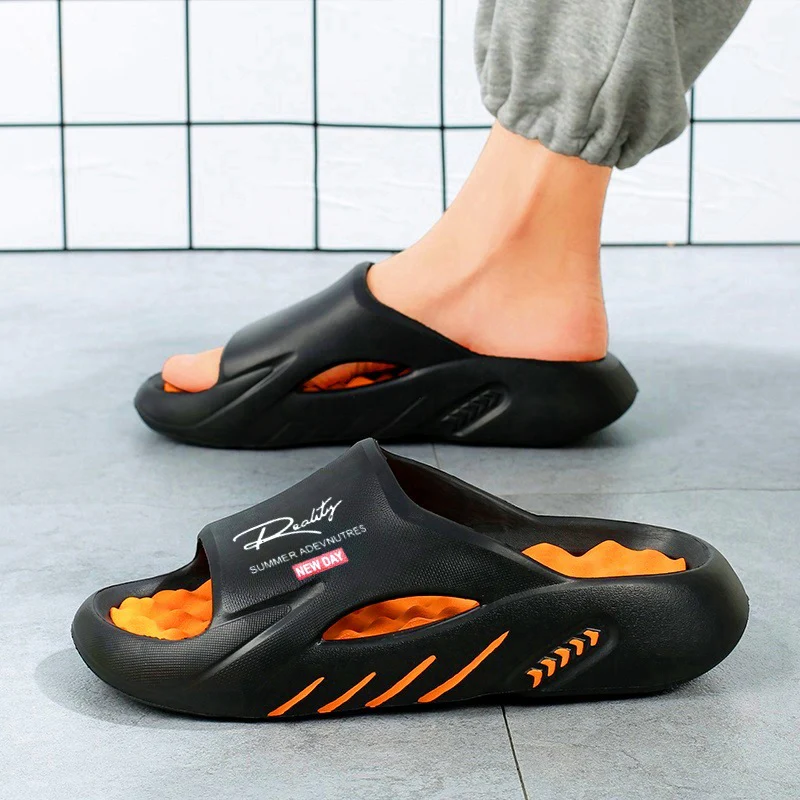 Unisex Atlas Logo Slides ¨C Street Style Cushioned Anti-Slip Beach Sandals