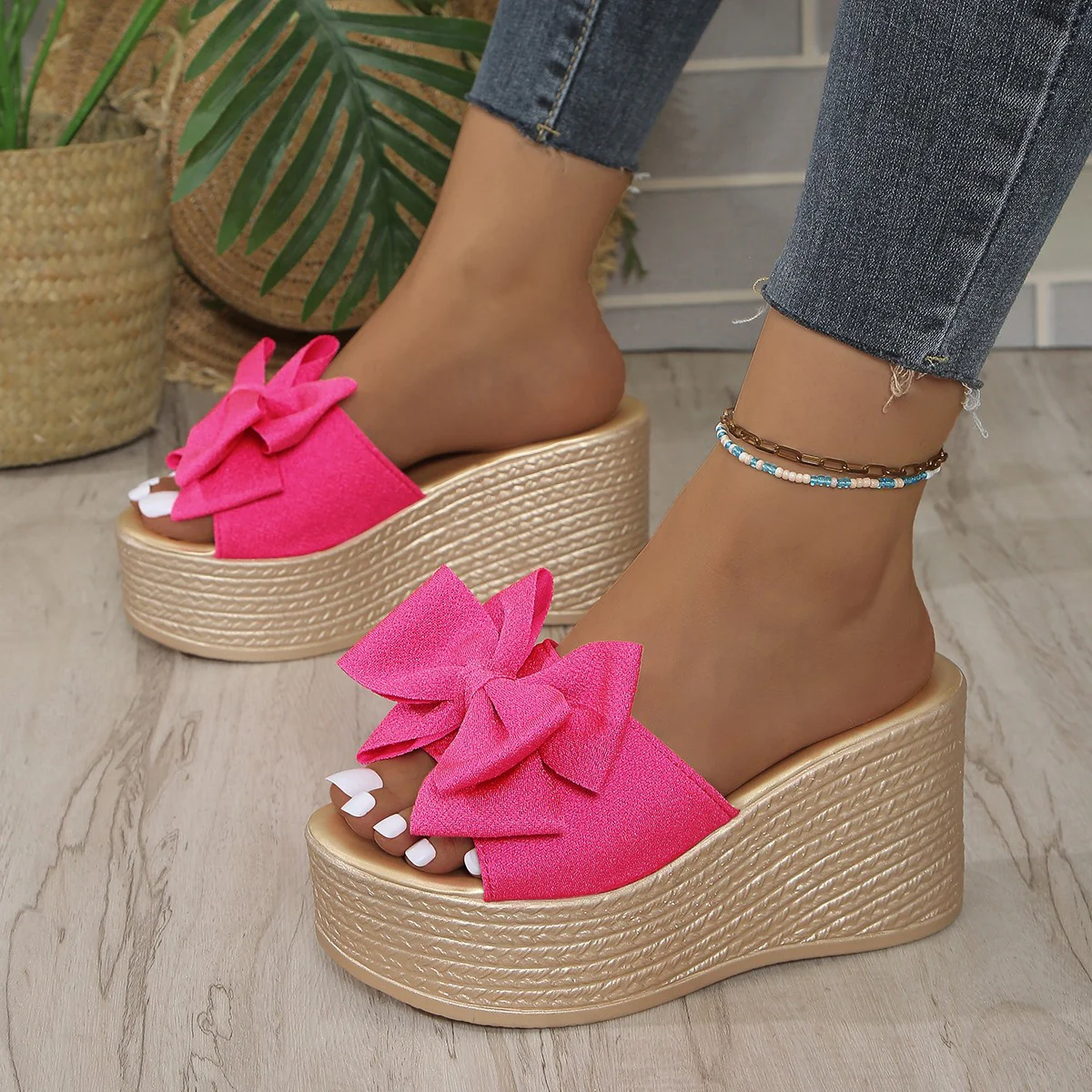 Bootara Women¡¯s BowBella Platform Wedge Sandals ¨C Chunky Flatform Summer Shoes