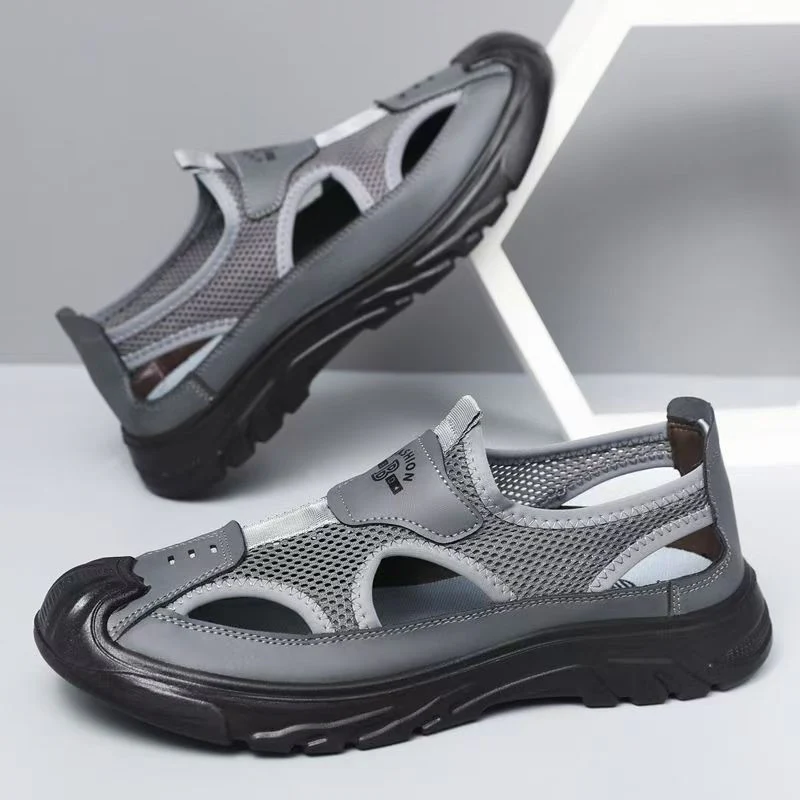 Aero Men¡¯s Breathable Closed-Toe Sandals ¨C Lightweight Mesh Outdoor Casual Beach Shoes