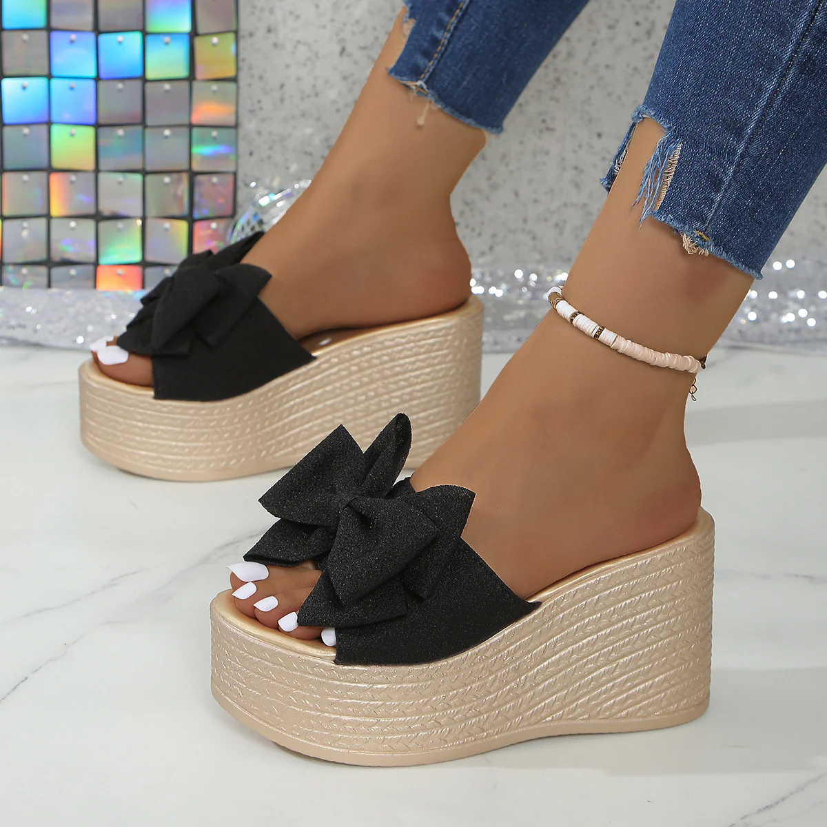 Bootara Women¡¯s BowBella Platform Wedge Sandals ¨C Chunky Flatform Summer Shoes
