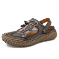 Coast Men¡¯s Closed-Toe Breathable Sandals ¨C Soft Leather & Mesh Adjustable Casual Beach Shoes