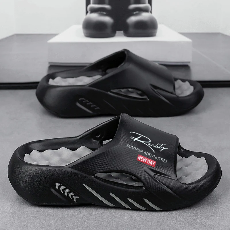 Unisex Atlas Logo Slides ¨C Street Style Cushioned Anti-Slip Beach Sandals