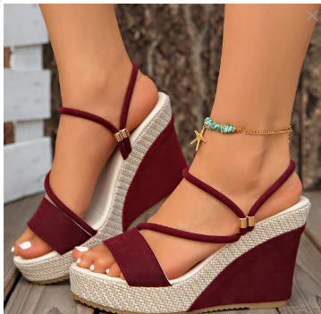 Women¡¯s VelvetAir Ankle-Strap Platform Wedge Sandals ¨C Breathable Suede Elegant Shoes
